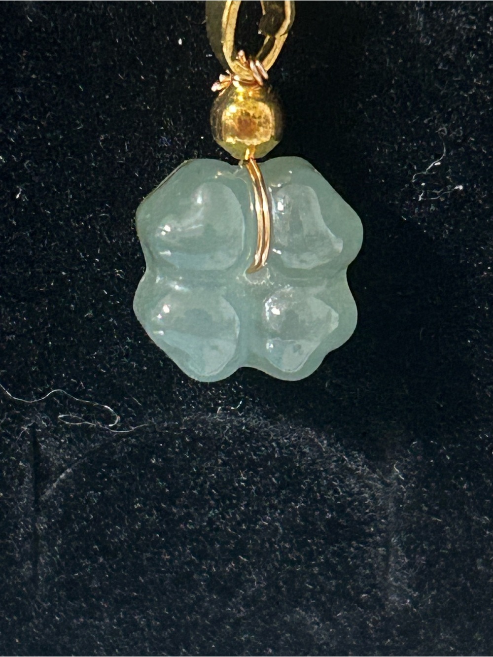 18K Gold Necklace with Certified Type A Jadeite Clover Pendant 🍀